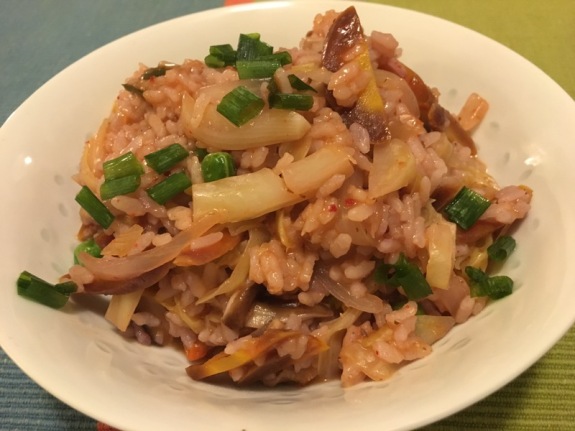 vegan kimchi paella